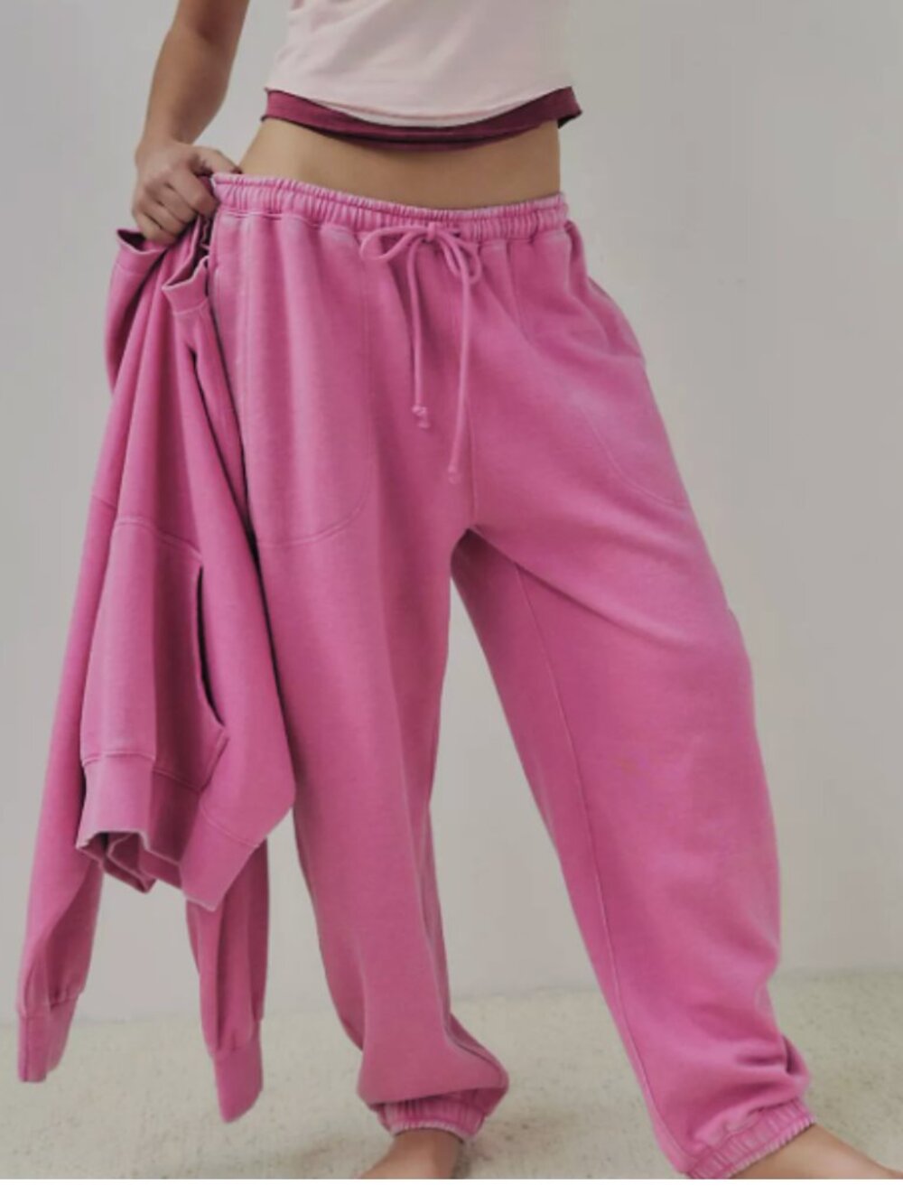 Free People Slow It Down Joggers Cashmere Rose Small